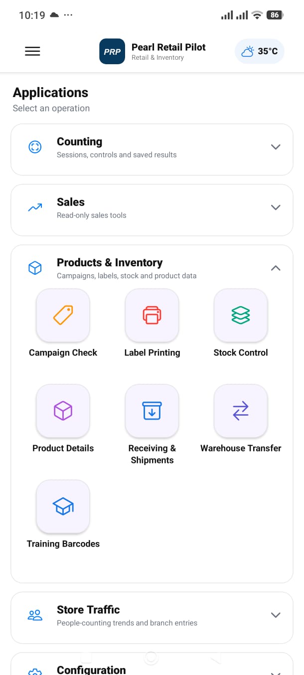 Products and inventory applications