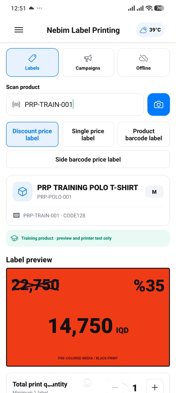 Discount label